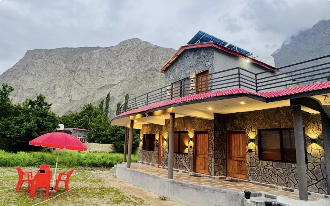 North Fields Resorts exterior with mountain view, Skardu
