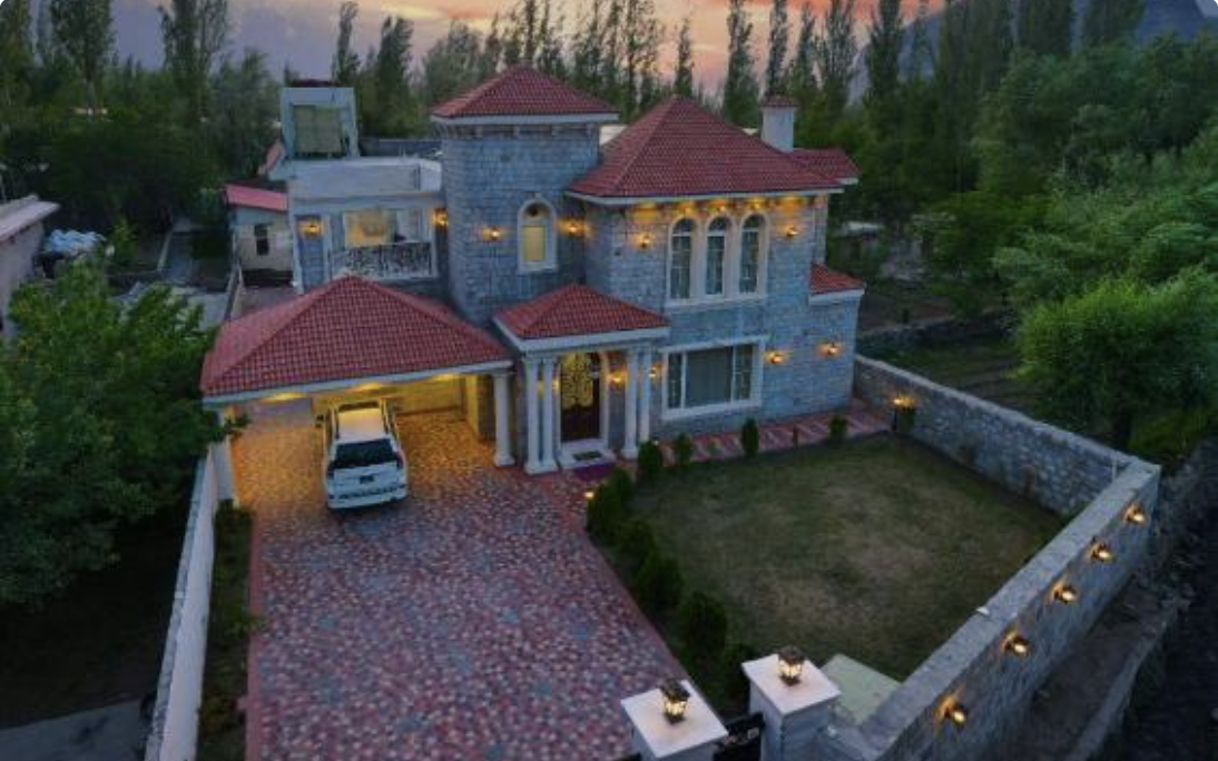 Aerial view of Arish Luxury Suites, Skardu