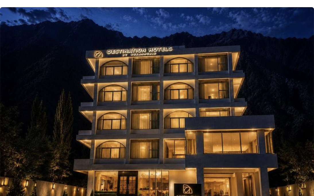 Exterior of Destination Hotel Gilgit at night